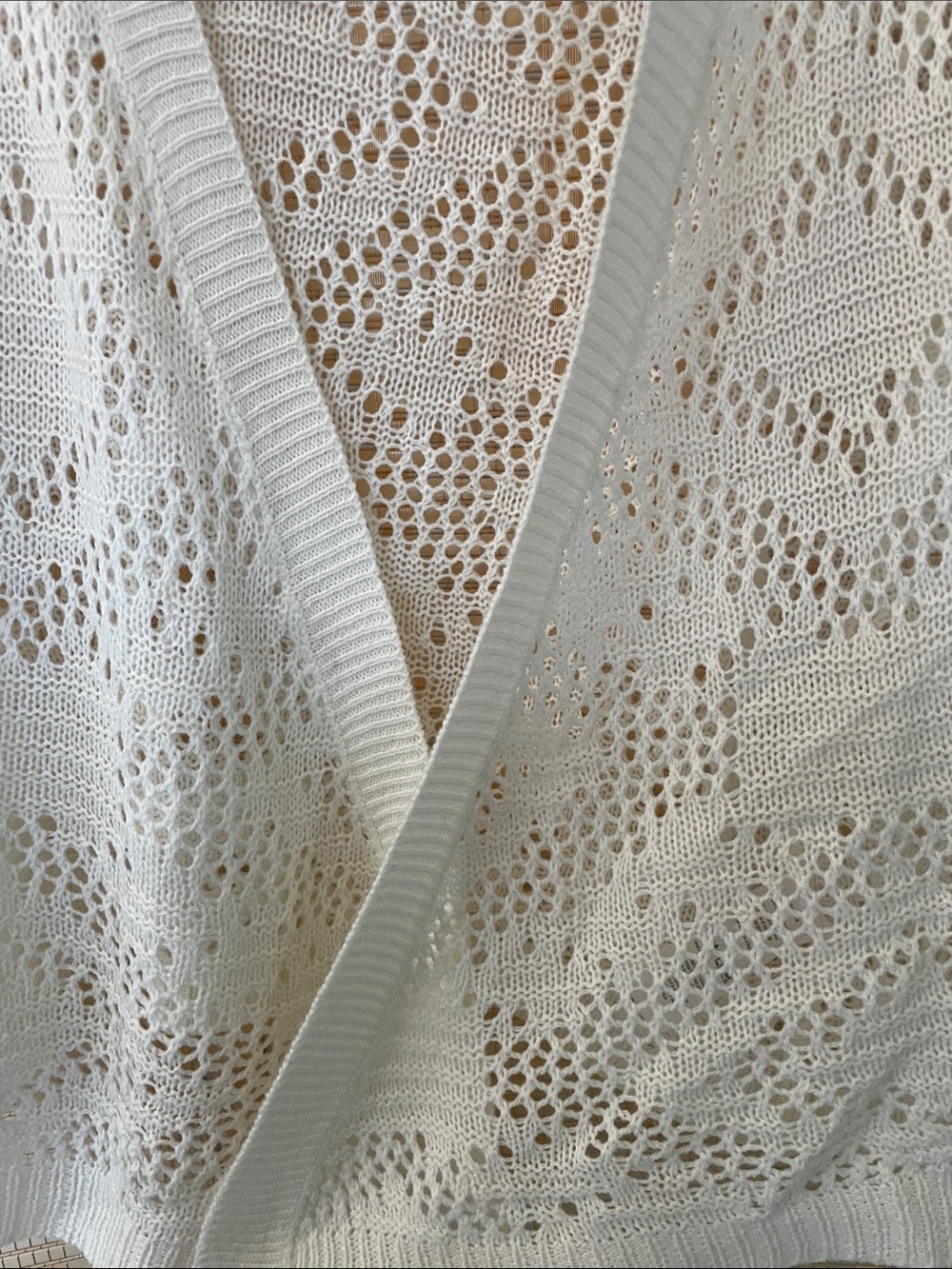 Guilty Open-Front Knit Cardigan - Cream crochet boho - Picture 11 of 15